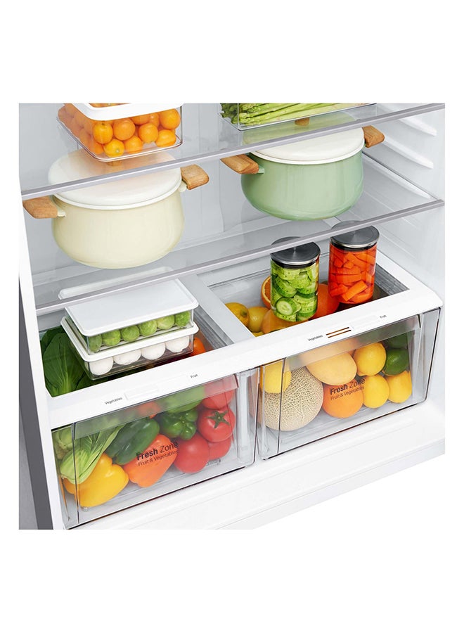 LG - Double Door Refrigerator 14.8Cu.ft, Freezer 6.1Cu.ft, ThinQ (wifi) 592 L LT22HBHSIN Platinum Silver - Image 1