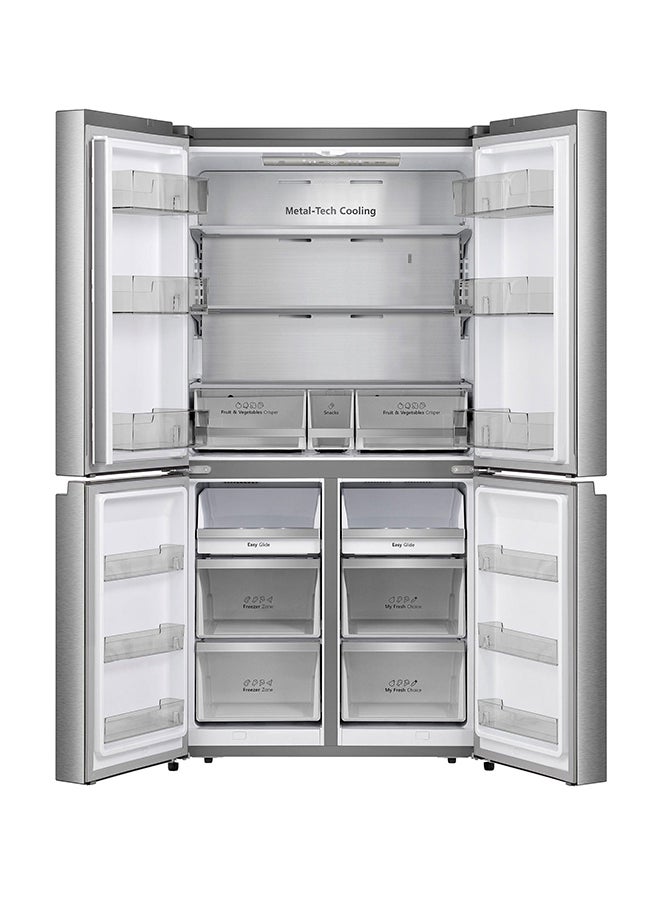 Hisense - Side By Side 4-Door Refrigerator 13.8Cu.ft, Freezer 6.7Cu.ft RQ72W2NR Silver - Image 1