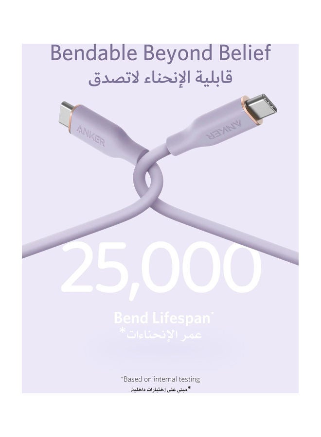 كابل تدفق PowerLine III لأجهزة USB-C، 1.8 متر، 100 واط USB-C إلى USB-C للأجهزة ذات منفذ USB-C