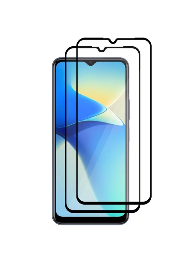 MARGOUN 2 Pack For Vivo Y33e Screen Protector Tempered Glass Full Glue Back Black Side - Image 2