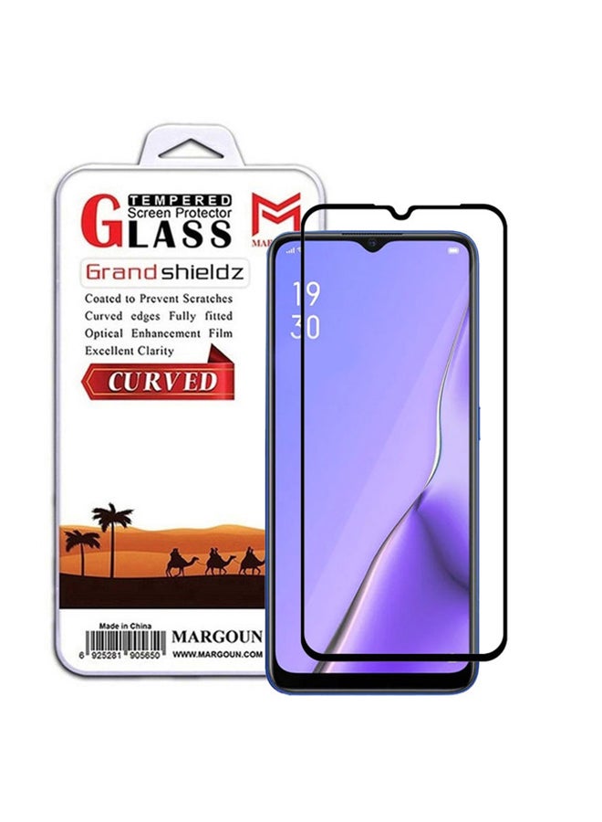 مارجون Oppo A11X Screen Protector Tempered Glass Full Glue Back Black Side - Image 1