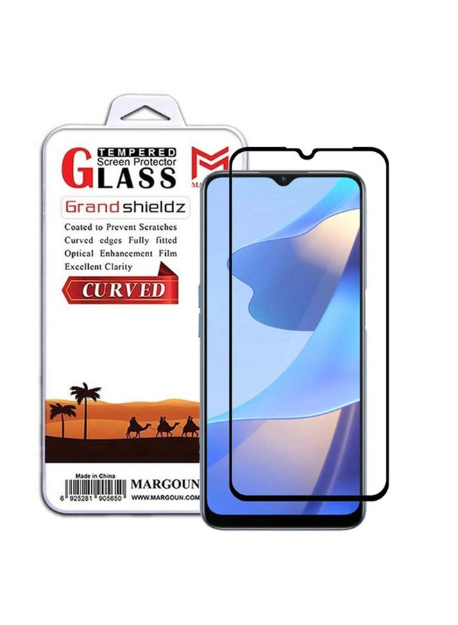 MARGOUN Oppo A54s Screen Protector Tempered Glass Full Glue Back Black Side - Image 1