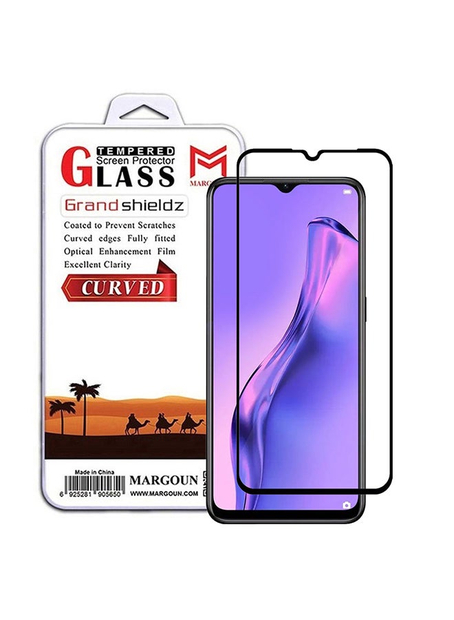 MARGOUN Oppo A8 Screen Protector Tempered Glass Full Glue Back Black Side - Image 1