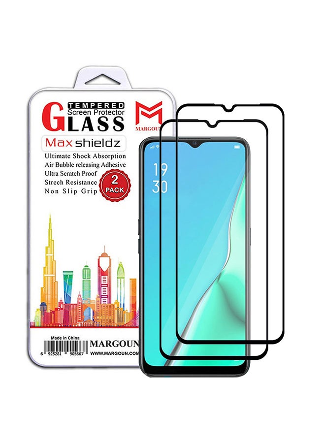MARGOUN 2 Pack For Oppo A11 Screen Protector Tempered Glass Full Glue Back Side Black - Image 1