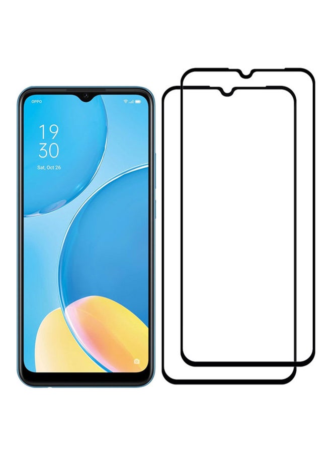مارجون 2 Pack For Oppo A15 Screen Protector Tempered Glass Full Glue Back Black Side - Image 3