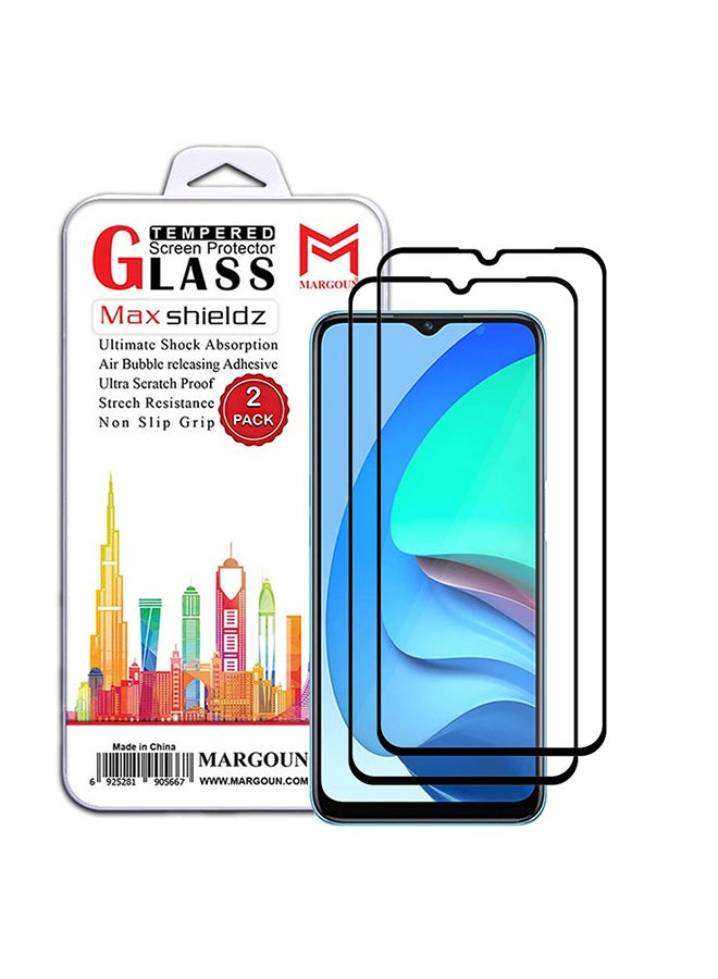 MARGOUN 2 Pack For Oppo A56 5G Screen Protector Tempered Glass Full Glue Back Black Side - Image 1