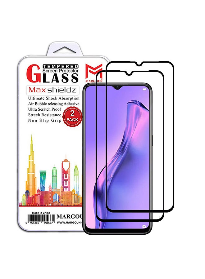 مارجون 2 Pack For Oppo A8 Screen Protector Tempered Glass Full Glue Back Side Black - Image 1