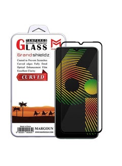 مارجون Realme 6i Screen Protector Tempered Glass Full Glue Back Black Side  - Image 1