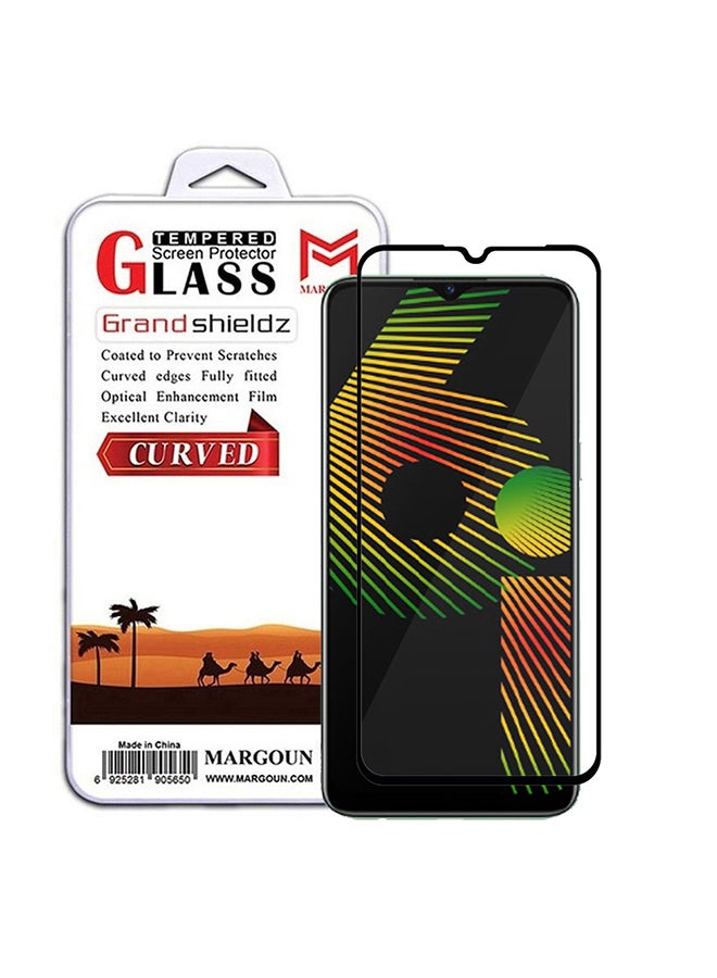 MARGOUN Realme 6i Screen Protector Tempered Glass Full Glue Back Black Side - Image 1