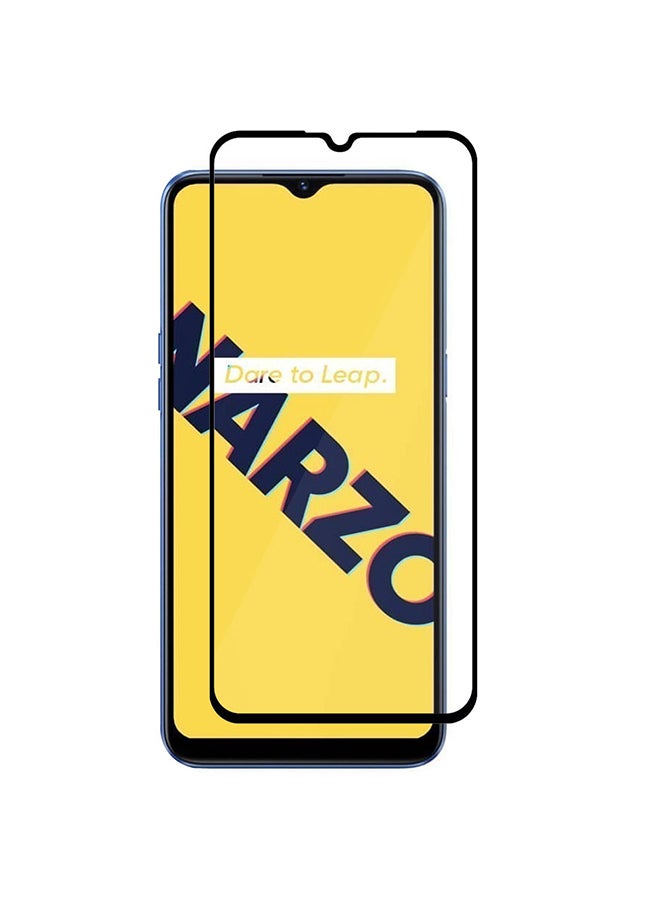MARGOUN Realme Narzo 10A Screen Protector Tempered Glass Full Glue Back Black Side - Image 2