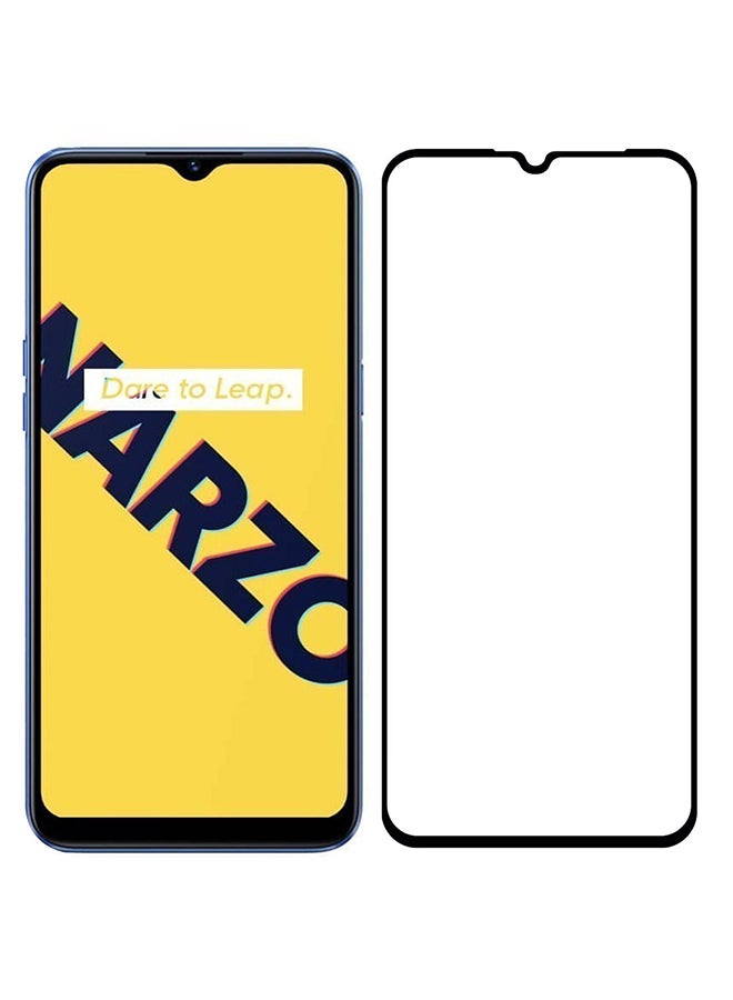 MARGOUN Realme Narzo 10A Screen Protector Tempered Glass Full Glue Back Black Side - Image 3