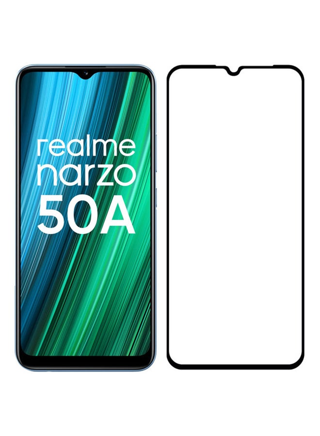 MARGOUN Realme Narzo 50A Screen Protector Tempered Glass Full Glue Back Black Side - Image 3