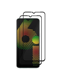 مارجون 2 Pack For Realme 6i Screen Protector Tempered Glass Full Glue Back Black Side  - Image 2