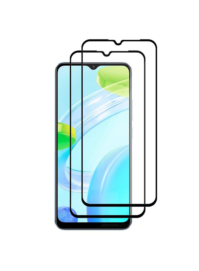 MARGOUN 2 Pack For Realme C30 Screen Protector Tempered Glass Full Glue Back Black Side - Image 2
