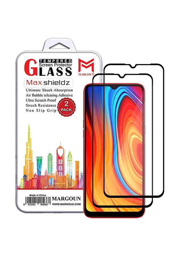 MARGOUN 2 Pack For Realme C3 Screen Protector Tempered Glass Full Glue Back Side Black  - Image 1