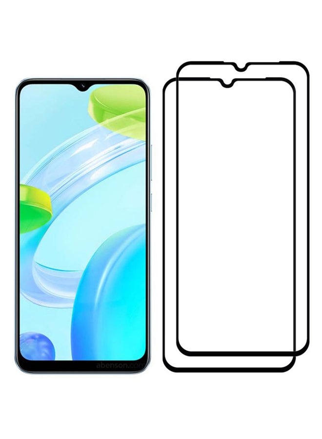 MARGOUN 2 Pack For Realme C30 Screen Protector Tempered Glass Full Glue Back Black Side - Image 3