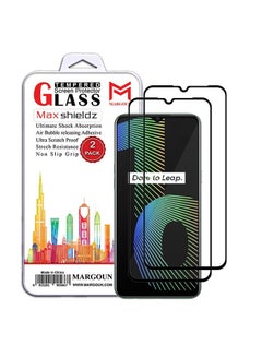 مارجون 2 Pack For Realme Narzo 10 Screen Protector Tempered Glass Full Glue Back Black Side  - Image 1