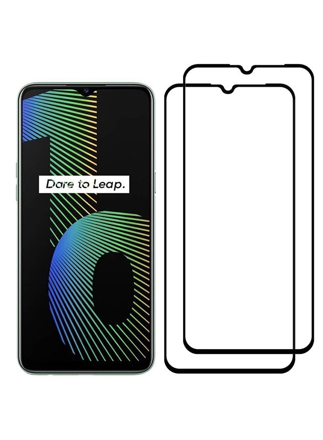 مارجون 2 Pack For Realme Narzo 10 Screen Protector Tempered Glass Full Glue Back Black Side - Image 3