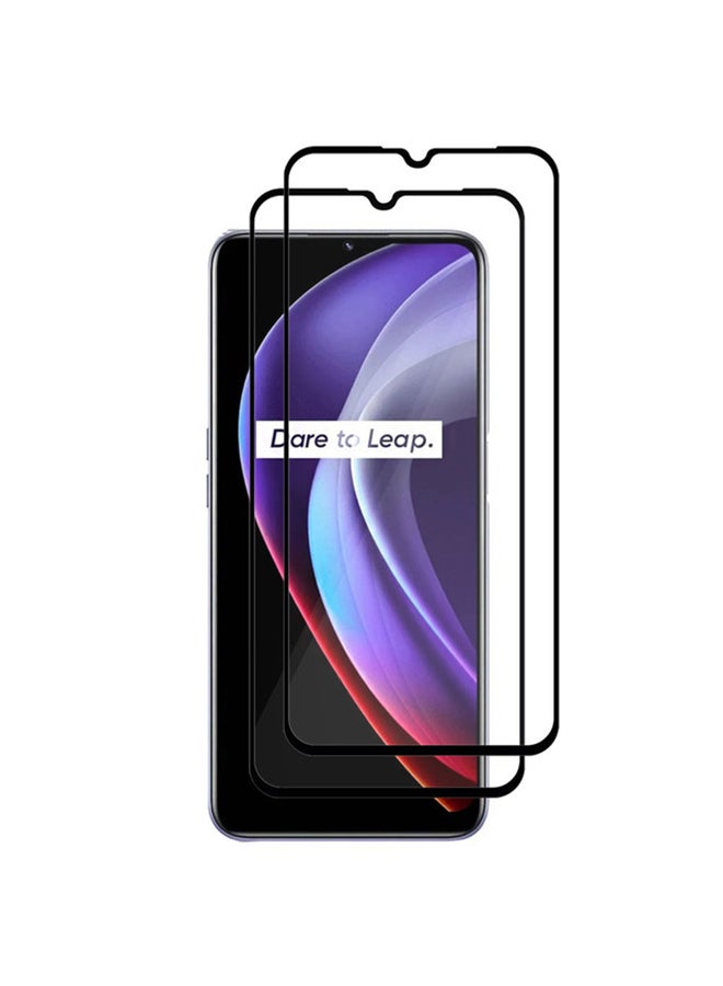 MARGOUN 2 Pack For Realme V11s 5G Screen Protector Tempered Glass Full Glue Back Black Side - Image 2