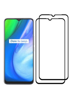 مارجون 2 Pack For Realme V3 Screen Protector Tempered Glass Full Glue Back Black Side  - Image 3