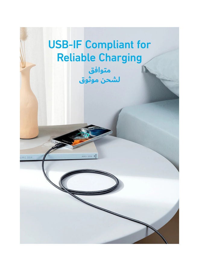 Anker USB-C To USB-C Cable 60W, 1.8 Meters, For Devices With USB-C Port, 322 Black  - Image 3