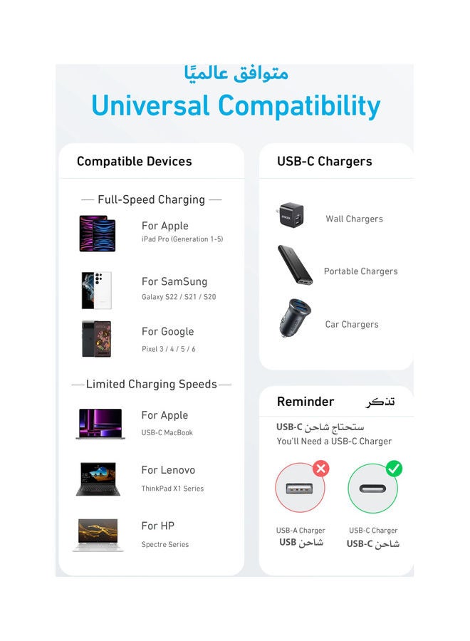 Anker USB-C To USB-C Cable 60W, 1.8 Meters, For Devices With USB-C Port, 322 Black  - Image 5