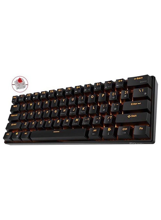 Royal Kludge Rk61 Tri-Mode Rgb 61 Keys Hot Swappable Black Mechanical Keyboard - Red Switch