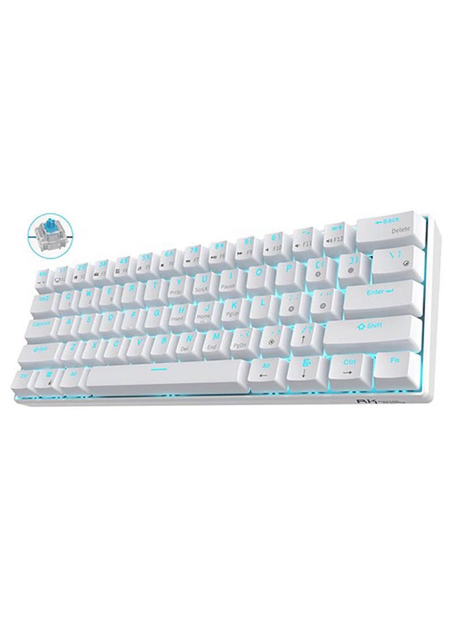 Royal Kludge - Royal Kludge Rk61 Tri-Mode Rgb 61 Keys Hot Swappable White Mechanical Keyboard - Blue Switch - Image 1