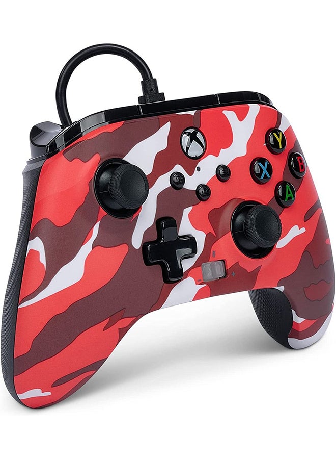 باور أيه - وحدة تحكم سلكية محسنة PowerA لأجهزة Xbox Series X|S - مموهة باللون الأحمر - Image 1