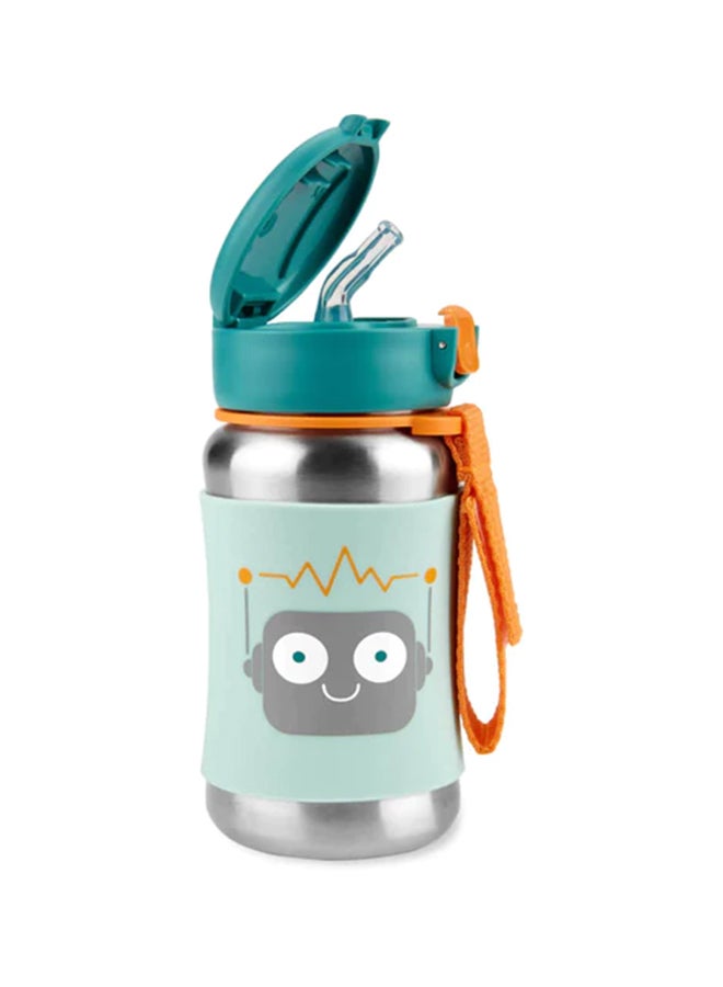 Toddler Sippy Cup With Straw, Sparks Stainless Steel Straw Bottle, Robot