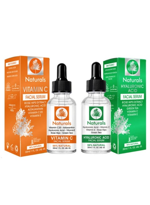 Vitamin C-Facial Serum+ Hyaluronic Acid Serum 30ml