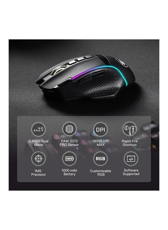 REDRAGON M991 Wireless Gaming Mouse, 19000 DPI Wired/Wireless Gamer Mouse w/Rapid Fire Key  - Image 2