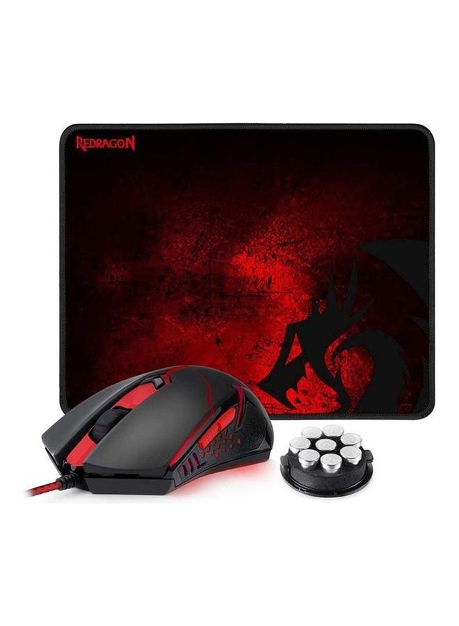REDRAGON M601-BA Ergonomic Wired Gaming Mouse And Large Mouse Pad Set Of 2 Pieces For PC Gamer - Black  - Image 1