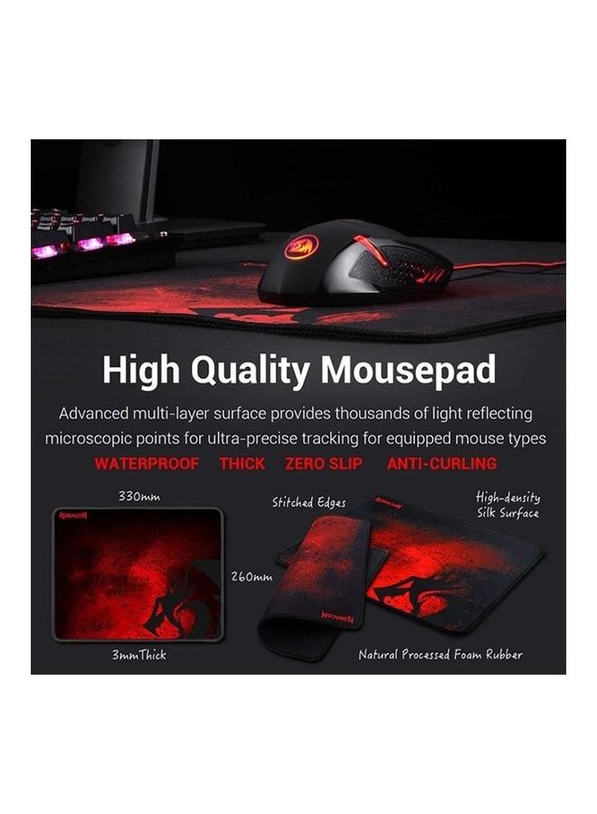 REDRAGON M601-BA Ergonomic Wired Gaming Mouse And Large Mouse Pad Set Of 2 Pieces For PC Gamer - Black  - Image 2