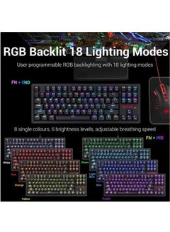 REDRAGON Redragon K598 Knight Wireless/Wired Gaming Keyboard - Brown Switches - Full RGB - Black  - Image 2