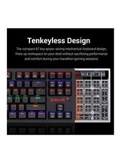 REDRAGON Redragon K598 Knight Wireless/Wired Gaming Keyboard - Brown Switches - Full RGB - Black  - Image 3