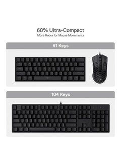 REDRAGON Dragonborn K630 Wired RGB 60% Mechanical Keyboard, Outemu Red Linear Key Switches, Hot-Swappable, Detachable Type-C Cable, Anti-Ghosting Keys, Black  - Image 2