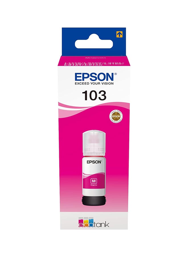 EPSON - 103 Ecotank Ink Bottle, Ink For Printer Refill, 65ml Magenta - Image 1