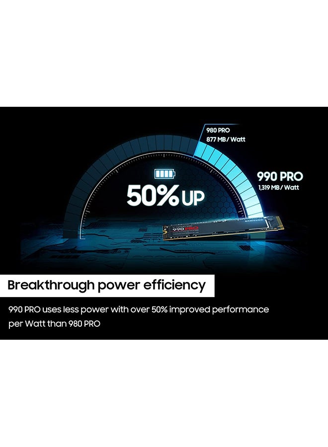 سامسونج - سلسلة 990 PRO-PCIe Gen4. X4 NVMe 2.0c - M.2 SSD داخلي (MZ-V9P2T0B/AM) - Image 1