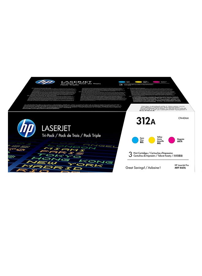 HP خراطيش حبر 312A (عبوة من 3 قطع) | تعمل مع سلسلة Color LaserJet Pro MFP M476 | CF440AM - Image 1