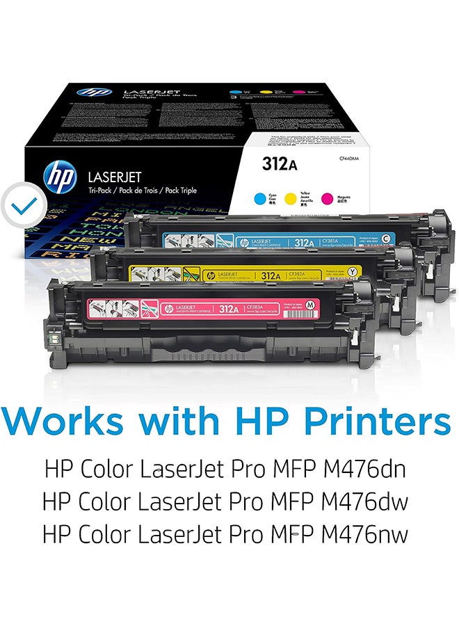 HP خراطيش حبر 312A (عبوة من 3 قطع) | تعمل مع سلسلة Color LaserJet Pro MFP M476 | CF440AM - Image 2