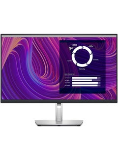 P2723D Monitor - 26.96-inches QHD (2560 x 1440) 60Hz Display, sRGB 99%, 5ms Response Time, HDMI/DP/USB 3.2 Gen 1 Connectivity, Height/Tilt/Swivel/Pivot Adjustability, 16.7 Million Colors - ‎Black, Silver