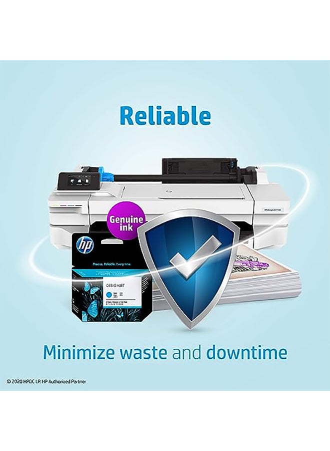 HP - 727 B3P19A 130-ml Genuine DesignJet Ink Cartridge with original Ink, for DesignJet T2500, T1500 & T900 Series Large Format Plotter Printers and 727 DesignJet Printhead Cyan - Image 1