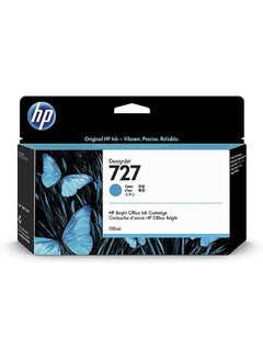 727 B3P19A 130-ml Genuine DesignJet Ink Cartridge with original Ink, for DesignJet T2500, T1500 & T900 Series Large Format Plotter Printers and 727 DesignJet Printhead Cyan