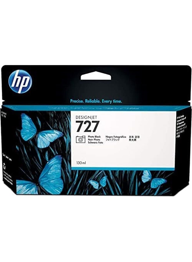 HP Original B3P23A 727 130-ml DesignJet Ink Cartridge, Photo Black 