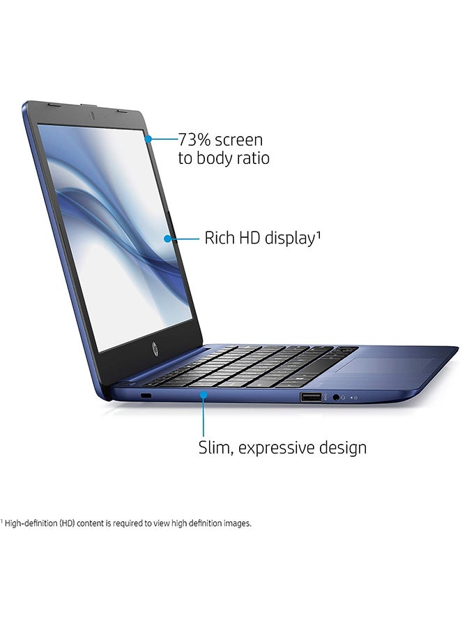 Stream 11-ak0010nr Laptop With 11.6-Inch Display, Celeron N4000 Processor/4GB RAM/32GB Emmc/Intel UHD Graphics 600/Windows 10 Home English Royal Blue