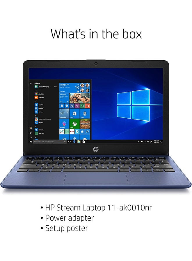 Stream 11-ak0010nr Laptop With 11.6-Inch Display, Celeron N4000 Processor/4GB RAM/32GB Emmc/Intel UHD Graphics 600/Windows 10 Home English Royal Blue