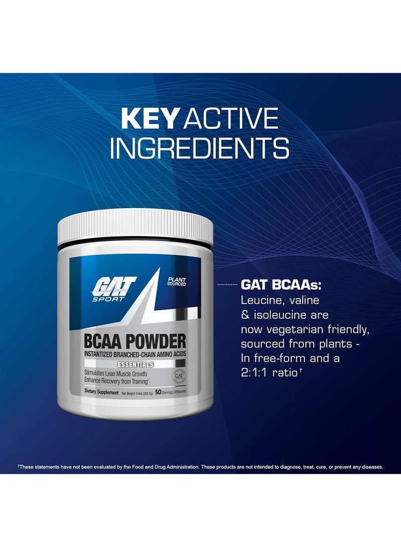 GAT BCAA Powder - Instantized Branched-Chain Amino Acids, 266.5 Grams, 50 Servings  - Image 2