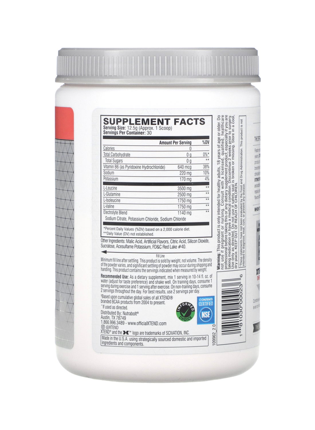 XTEND Watermelon Explosion Original BCAA Powder 375g 30 Servings