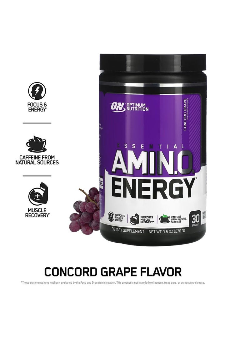 Optimum Nutrition - Essential Amin.O. Energy - Concord Grape - 30 Servings - 270 grams - Image 1